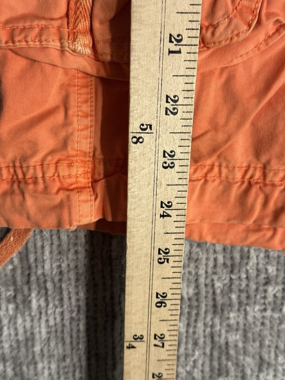 Vintage Y2K Seven Souls Cargo Utility Shorts Orange Multi Pockets Size 38 - Picture 4 of 12